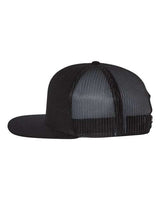 Richardson 511 Wool Blend Flat Bill Trucker Cap #color_Black/ Black
