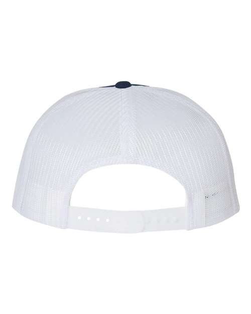 Richardson 511 Wool Blend Flat Bill Trucker Cap #color_Navy/ White