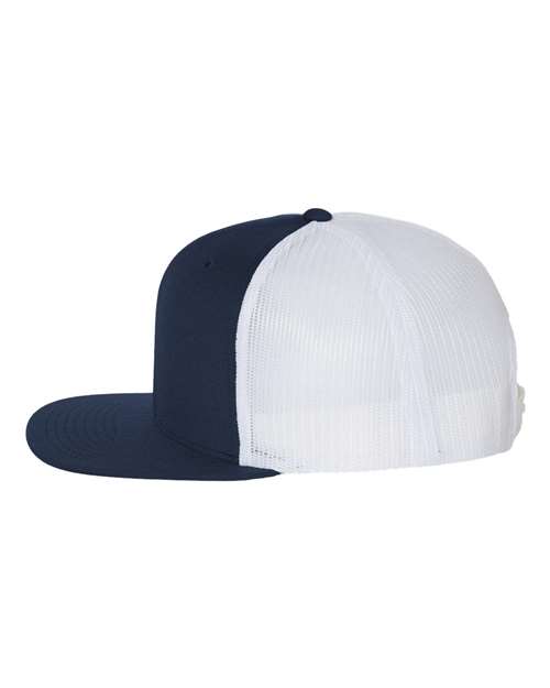 Richardson 511 Wool Blend Flat Bill Trucker Cap #color_Navy/ White