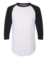 Augusta Sportswear AG4420 Adult 3/4-Sleeve Baseball Jersey #color_WHITE/ BLACK