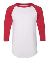 Augusta Sportswear AG4420 Adult 3/4-Sleeve Baseball Jersey #color_WHITE/ RED