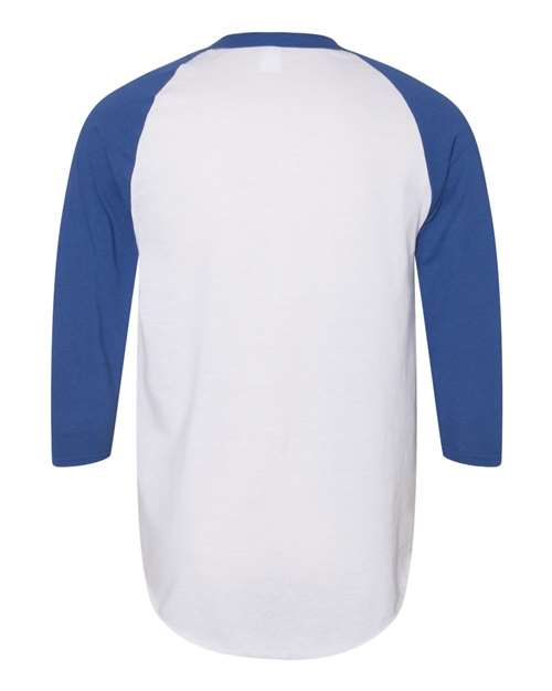Augusta Sportswear AG4420 Adult 3/4-Sleeve Baseball Jersey #color_WHITE/ ROYAL