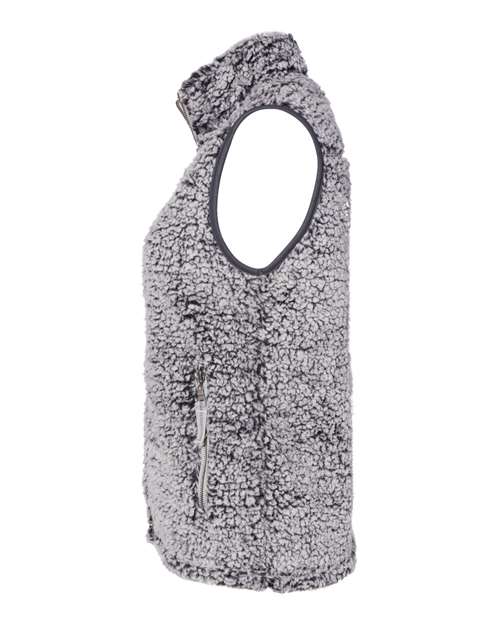 J America JA8456 Ladies' Epic Sherpa Vest #color_BLACK HEATHER