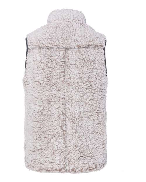 J America JA8456 Ladies' Epic Sherpa Vest #color_OATMEAL HEATHER