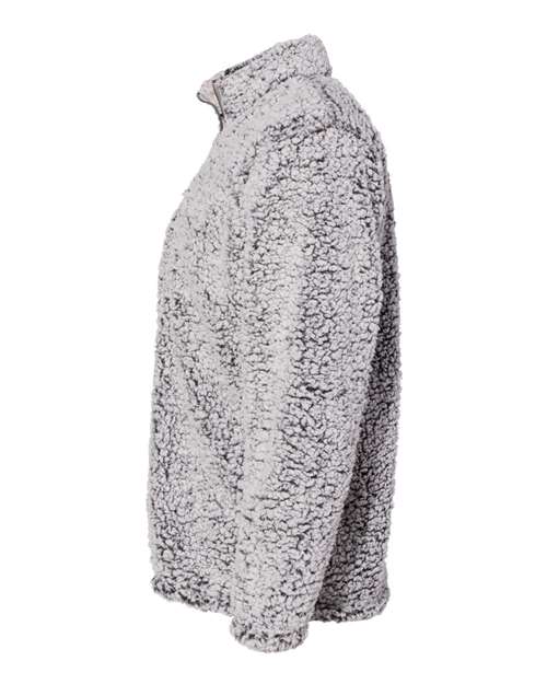 J America JA8454 Adult Epic Sherpa Quarter-Zip #color_BLACK HEATHER