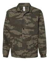 Independent Trading Co. EXP99CNB Water-Resistant Windbreaker Coach’s Jacket #color_Forest Camo