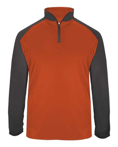 Badger 4006 Ultimate SoftLock Sport Quarter-Zip Pullover #color_Burnt Orange/ Graphite