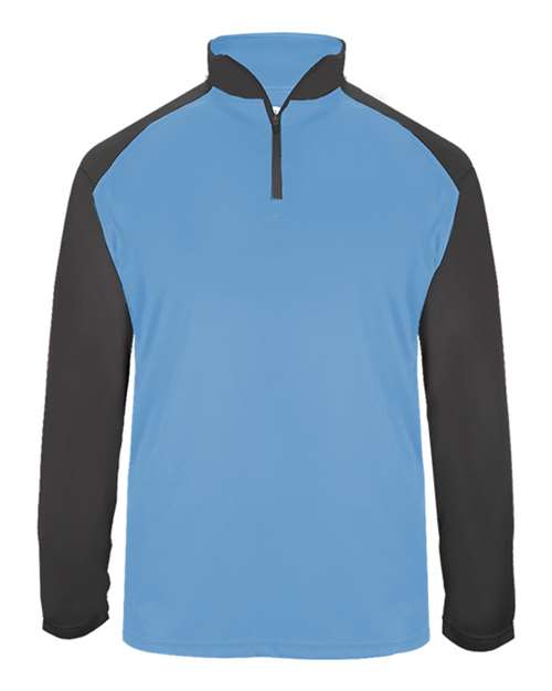 Badger 4006 Ultimate SoftLock Sport Quarter-Zip Pullover #color_Columbia Blue/ Graphite