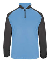 Badger 4006 Ultimate SoftLock Sport Quarter-Zip Pullover #color_Columbia Blue/ Graphite