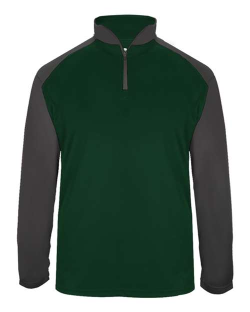 Badger 4006 Ultimate SoftLock Sport Quarter-Zip Pullover #color_Forest/ Graphite