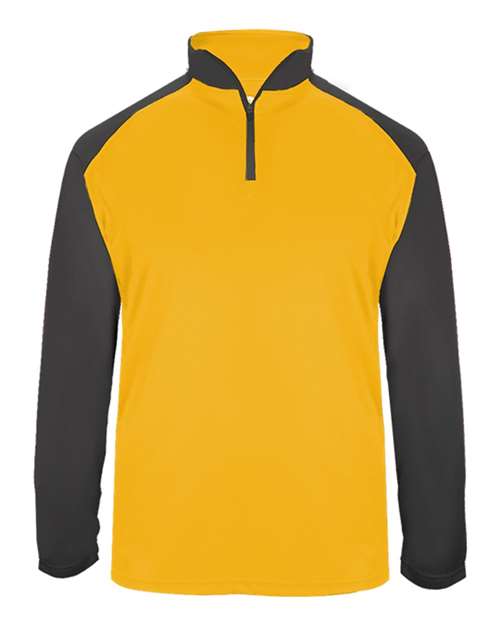 Badger 4006 Ultimate SoftLock Sport Quarter-Zip Pullover #color_Gold/ Graphite