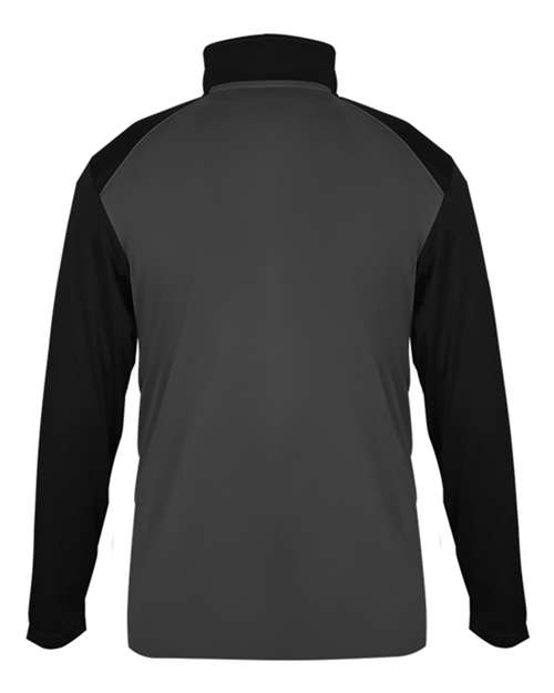 Badger 4006 Ultimate SoftLock Sport Quarter-Zip Pullover #color_Graphite/ Black