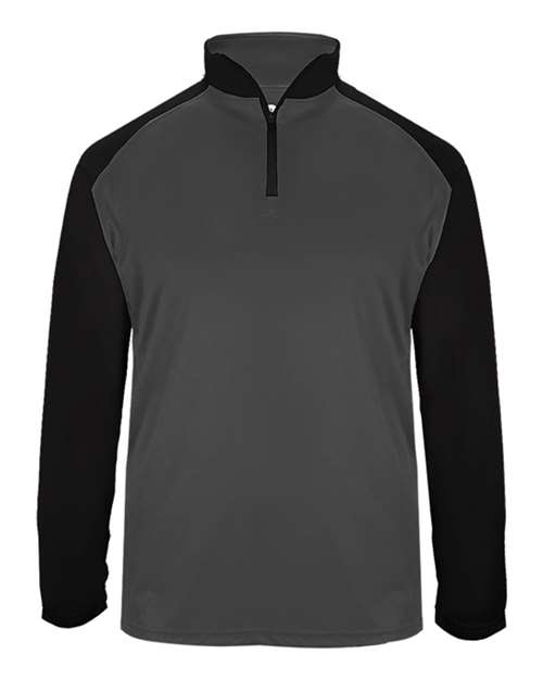 Badger 4006 Ultimate SoftLock Sport Quarter-Zip Pullover #color_Graphite/ Black