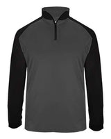 Badger 4006 Ultimate SoftLock Sport Quarter-Zip Pullover #color_Graphite/ Black