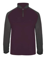 Badger 4006 Ultimate SoftLock Sport Quarter-Zip Pullover #color_Maroon/ Graphite