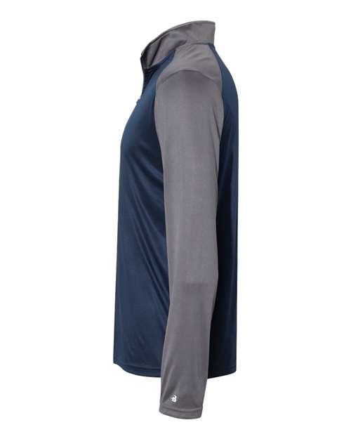 Badger 4006 Ultimate SoftLock Sport Quarter-Zip Pullover #color_Navy/ Graphite