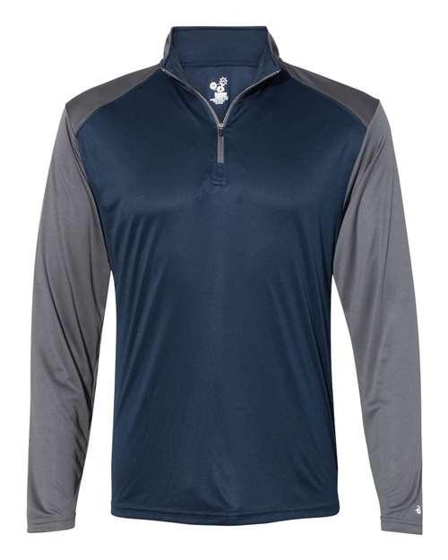 Badger 4006 Ultimate SoftLock Sport Quarter-Zip Pullover #color_Navy/ Graphite