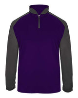 Badger 4006 Ultimate SoftLock Sport Quarter-Zip Pullover #color_Purple/ Graphite