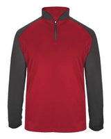 Badger 4006 Ultimate SoftLock Sport Quarter-Zip Pullover #color_Red/ Graphite