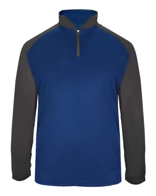 Badger 4006 Ultimate SoftLock Sport Quarter-Zip Pullover #color_Royal/ Graphite