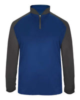 Badger 4006 Ultimate SoftLock Sport Quarter-Zip Pullover #color_Royal/ Graphite
