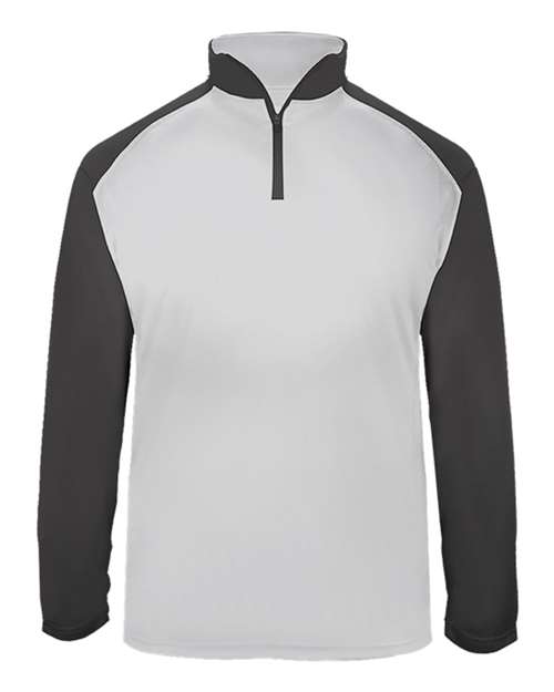 Badger 4006 Ultimate SoftLock Sport Quarter-Zip Pullover #color_White/ Graphite