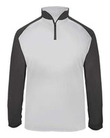 Badger 4006 Ultimate SoftLock Sport Quarter-Zip Pullover #color_White/ Graphite