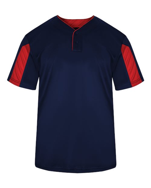 Alleson Athletic 2976 Youth Striker Placket #color_Navy/ Red