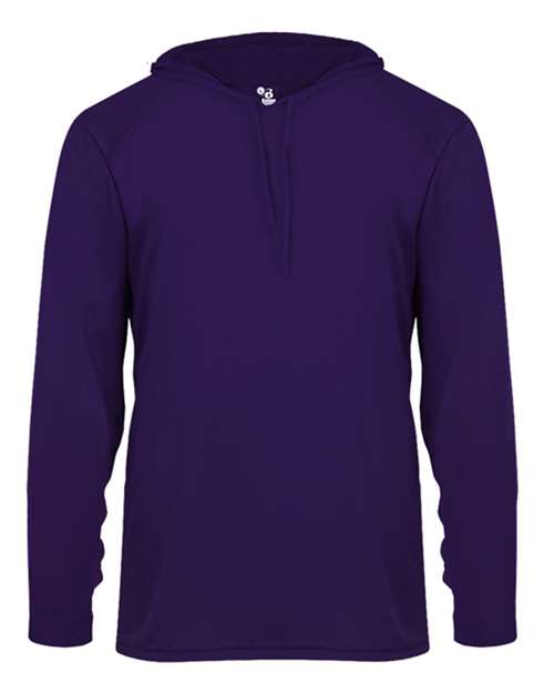 Badger 4105 B-Core Hooded Long Sleeve T-Shirt #color_Purple