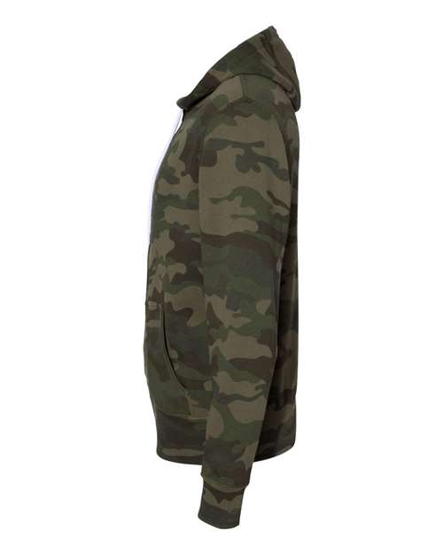 Independent Trading Co. AFX90UNZ Lightweight Full-Zip Hooded Sweatshirt #color_Forest Camo