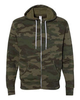 Independent Trading Co. AFX90UNZ Lightweight Full-Zip Hooded Sweatshirt #color_Forest Camo