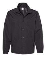 Independent Trading Co. EXP99CNB Water-Resistant Windbreaker Coach’s Jacket #color_Black/ Black
