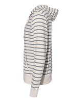 Independent Trading Co. PRM90HTZ Heathered French Terry Full-Zip Hooded Sweatshirt #color_Oatmeal Heather/ Salt & Pepper Stripe