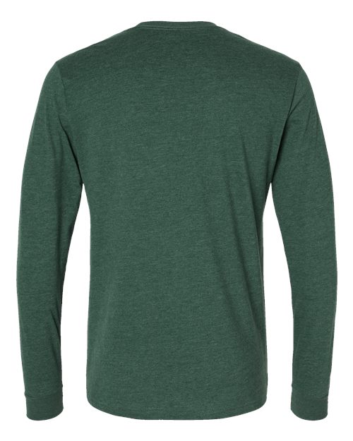 Next Level 6411 Unisex Sueded Long-Sleeve Crew #color_HTHR FOREST GRN