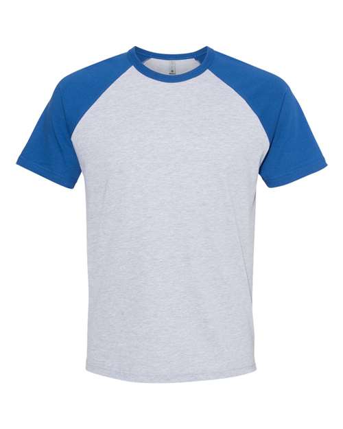 Next Level N3650 Unisex Raglan Short-Sleeve T-Shirt #color_ROYAL/ HTHR GRAY