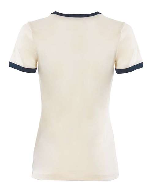 Next Level 3904 Ladies' Ringer T-Shirt #color_NATURL/ MDNT NVY