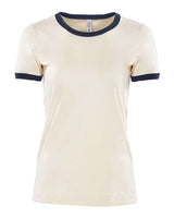Next Level 3904 Ladies' Ringer T-Shirt #color_NATURL/ MDNT NVY
