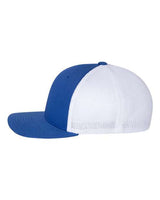 Flexfit 6511 Adult 6-Panel Trucker Hat #color_ROYAL/ WHITE