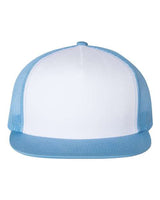 Yupoong 6006W Adult Classic Trucker with White Front Panel Hat #color_C BL/ WHT/ C BLU