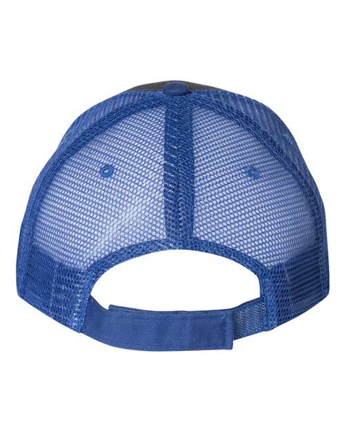 Valucap S102 Sandwich Trucker Cap #color_Charcoal/ Royal