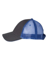 Valucap S102 Sandwich Trucker Cap #color_Charcoal/ Royal