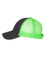 Valucap S102 Sandwich Trucker Cap #color_Charcoal/ Neon Green