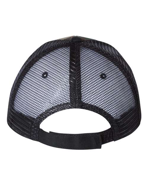 Valucap S102 Sandwich Trucker Cap #color_Green Camo/ Black