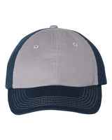 Valucap VC300A Bio-Washed Classic Dad Hat #color_Grey/ Navy