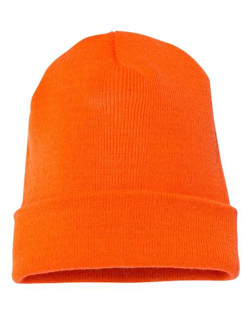 Yupoong 1501 Adult Cuffed Knit Beanie #color_ORANGE