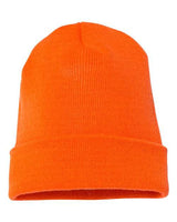 Yupoong 1501 Adult Cuffed Knit Beanie #color_ORANGE