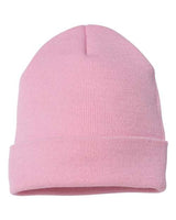 Yupoong 1501 Adult Cuffed Knit Beanie #color_PINK