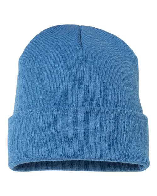 Yupoong 1501 Adult Cuffed Knit Beanie #color_CAROLINA BLUE