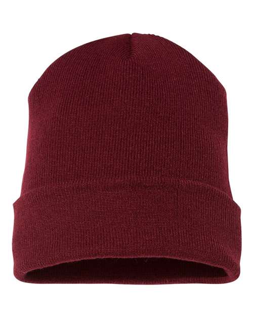 Yupoong 1501 Adult Cuffed Knit Beanie #color_MAROON