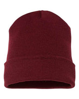 Yupoong 1501 Adult Cuffed Knit Beanie #color_MAROON